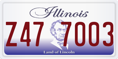 IL license plate Z477003