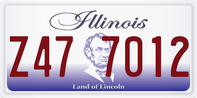 IL license plate Z477012