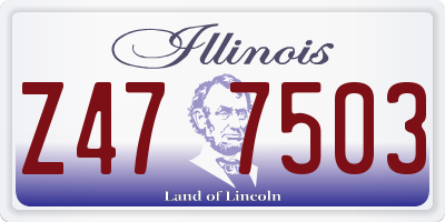 IL license plate Z477503