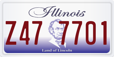 IL license plate Z477701