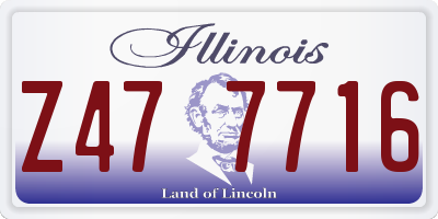 IL license plate Z477716