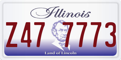 IL license plate Z477773