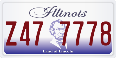 IL license plate Z477778