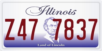 IL license plate Z477837