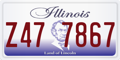IL license plate Z477867