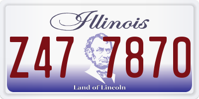 IL license plate Z477870