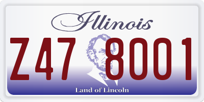 IL license plate Z478001