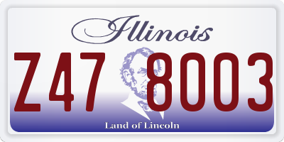 IL license plate Z478003