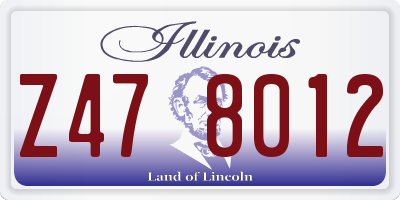 IL license plate Z478012