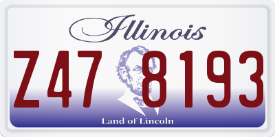 IL license plate Z478193