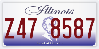 IL license plate Z478587
