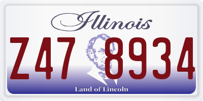 IL license plate Z478934