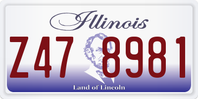 IL license plate Z478981