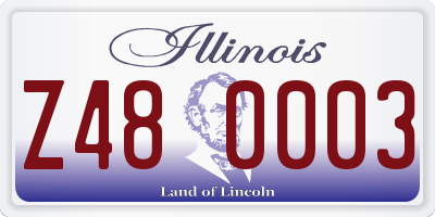 IL license plate Z480003
