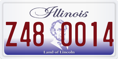 IL license plate Z480014