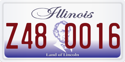IL license plate Z480016