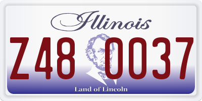 IL license plate Z480037