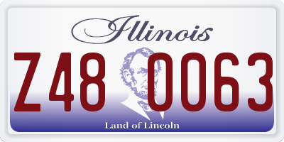 IL license plate Z480063