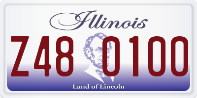IL license plate Z480100