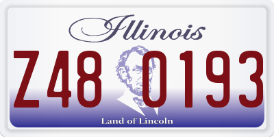 IL license plate Z480193