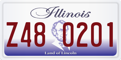 IL license plate Z480201