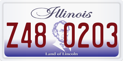 IL license plate Z480203
