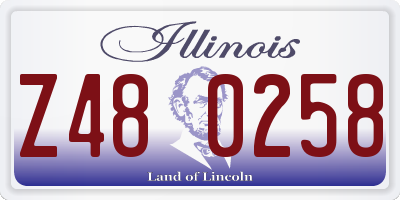 IL license plate Z480258
