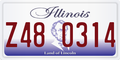 IL license plate Z480314