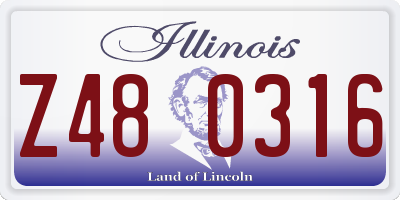 IL license plate Z480316