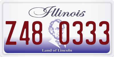 IL license plate Z480333