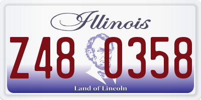 IL license plate Z480358