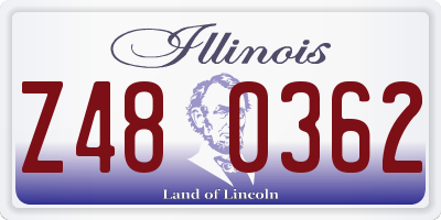 IL license plate Z480362