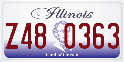 IL license plate Z480363