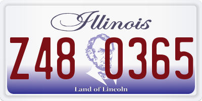 IL license plate Z480365