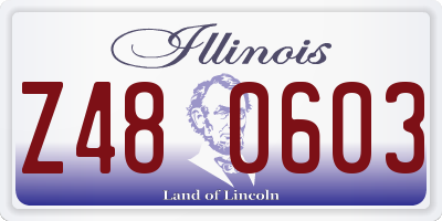 IL license plate Z480603