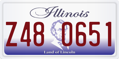 IL license plate Z480651