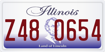 IL license plate Z480654