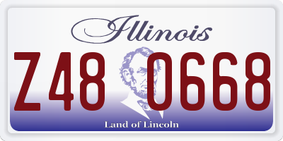 IL license plate Z480668
