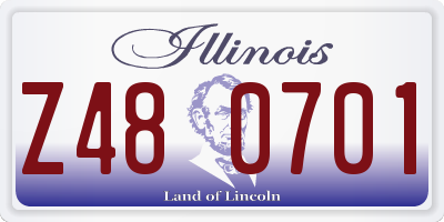 IL license plate Z480701