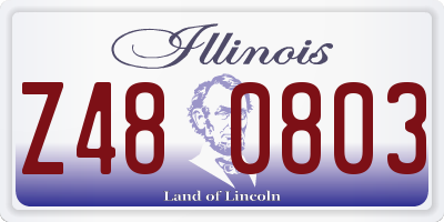 IL license plate Z480803
