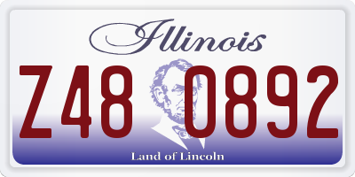 IL license plate Z480892