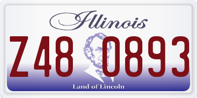 IL license plate Z480893
