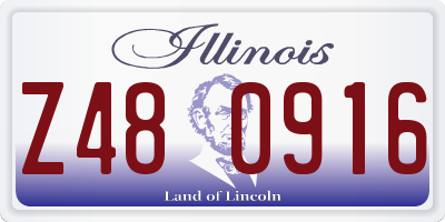 IL license plate Z480916