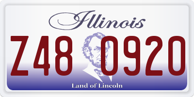 IL license plate Z480920