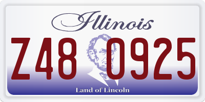 IL license plate Z480925