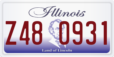 IL license plate Z480931