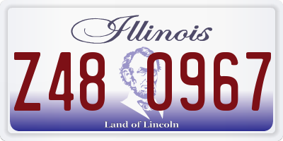 IL license plate Z480967
