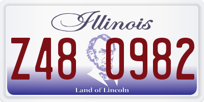 IL license plate Z480982