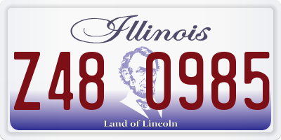 IL license plate Z480985