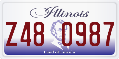 IL license plate Z480987